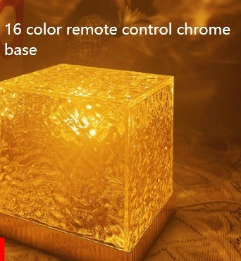 LED Water Ripple Projection Crystal Table Lamp with RGB Dimmable Ambient Night Light