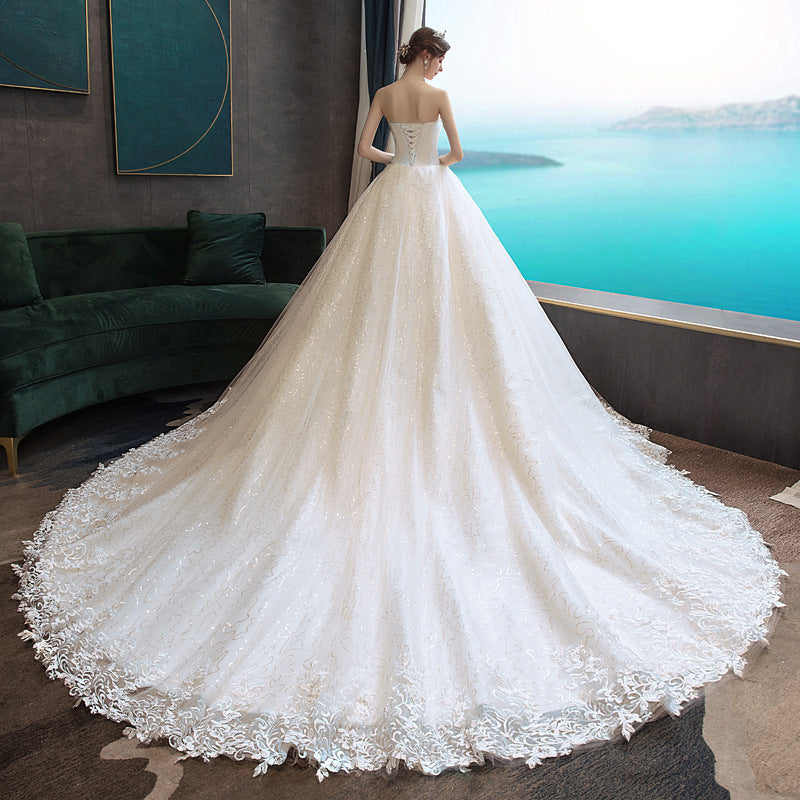 Lightweight Elegant Polyester Fiber Wedding Dress for Going Out