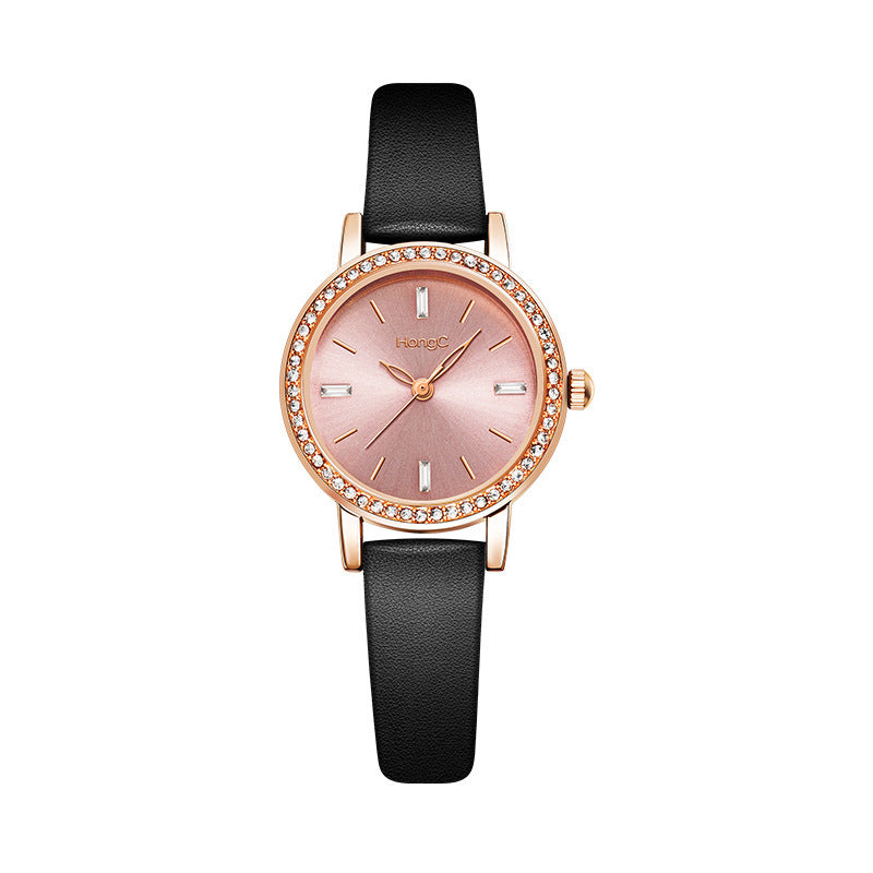 Women’s Fashion Diamond Quartz Watch with World Time
