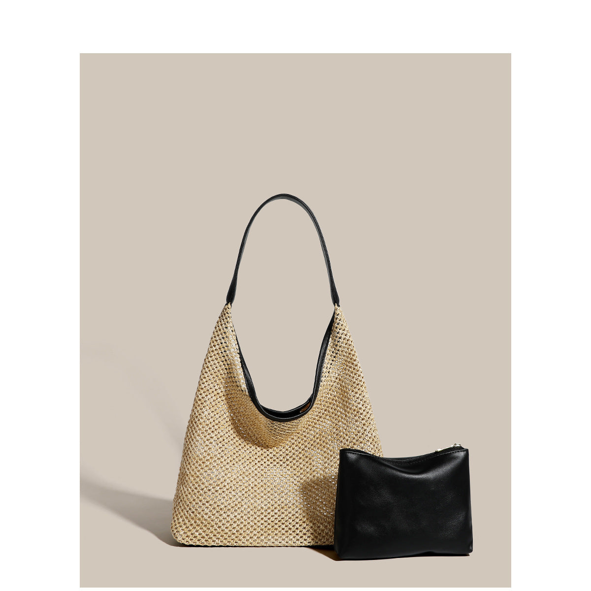 Retro Straw Woven Tote Bag – Large Capacity Shoulder Beach Bag