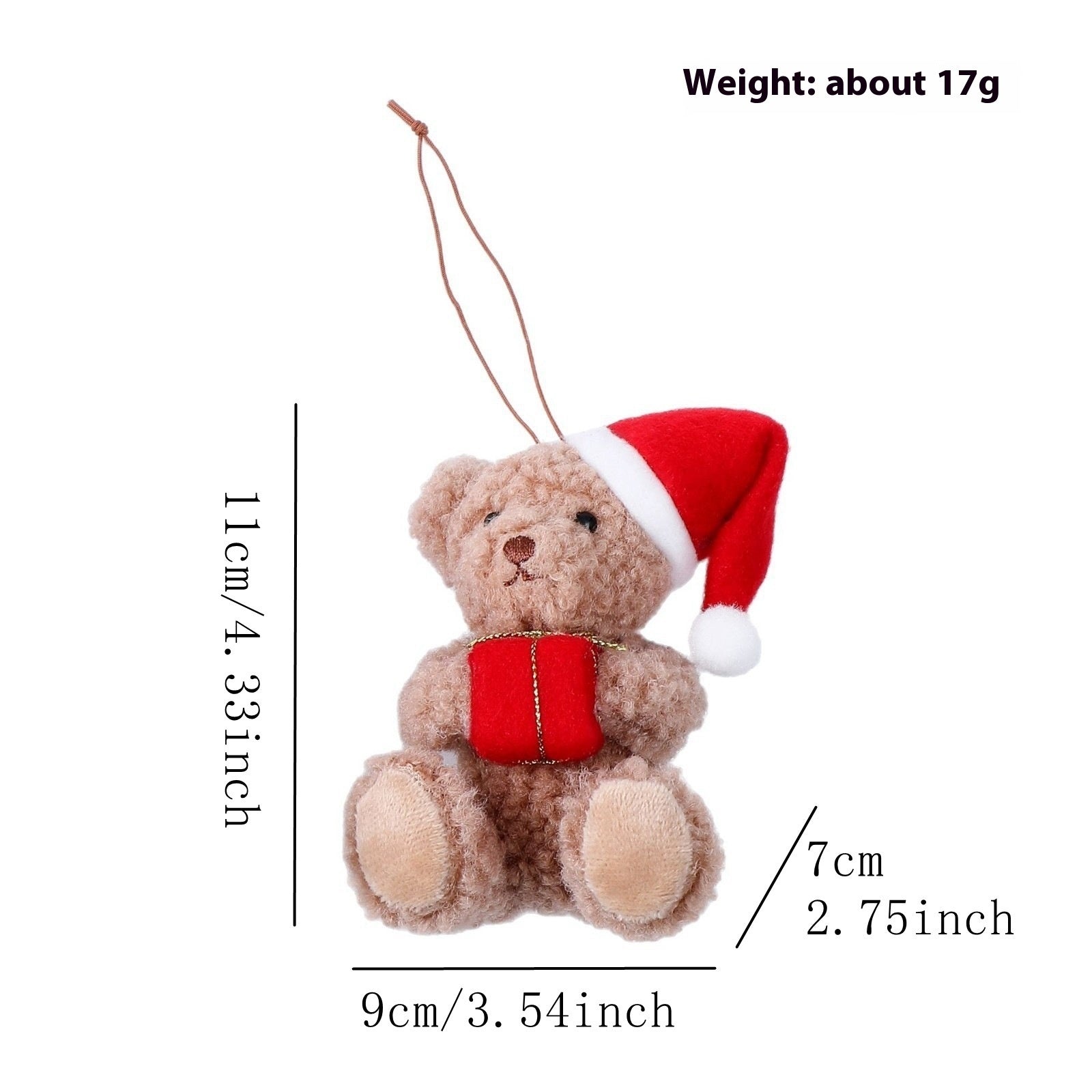 Red Christmas Hat Cute Bear Ornaments