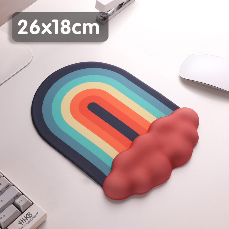 Cloud Rainbow Silica Gel Wrister Mouse Pad Keyboard Support Slippery Washable
