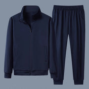 Men's Stand Collar Cardigan Coat Outerwear Casual Running Sportswear Two-piece Set