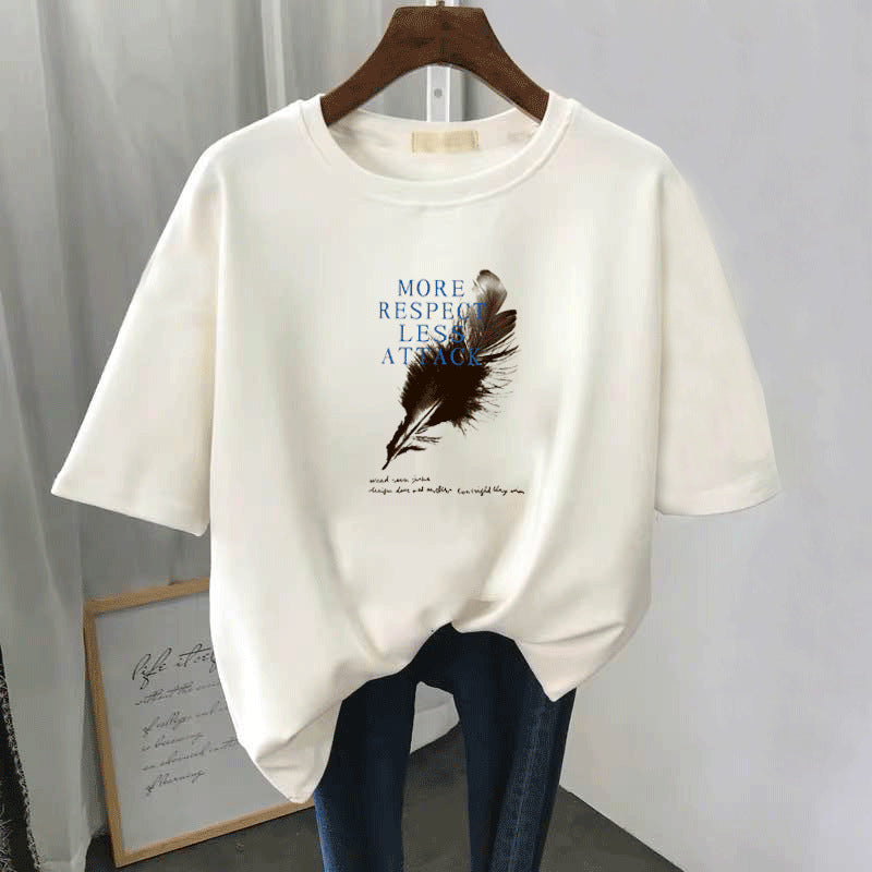 Women's Loose Fit School Style T-Shirt – Casual Everyday Top