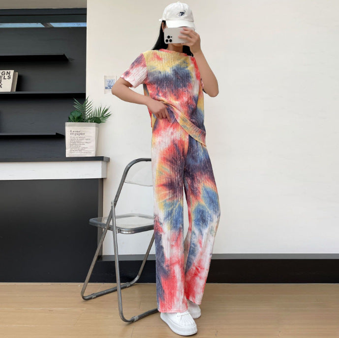 Unisex Gradient Polyester Lounge Set Slim Fit Homewear