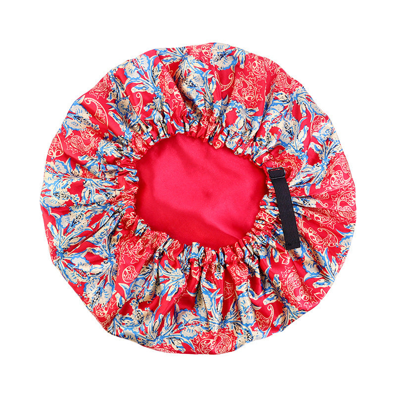 Printed Satin Double-Layer Adjustable Home Cap
