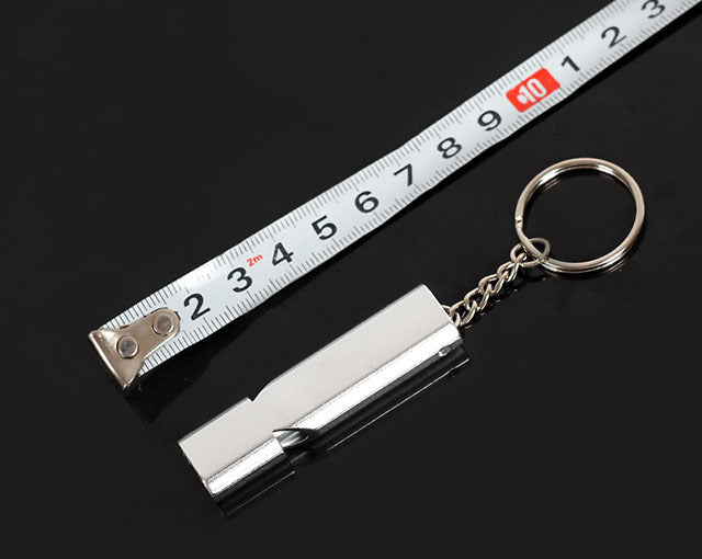 Double Hole High-frequency Aluminum Alloy Whistle Outdoor Survival
