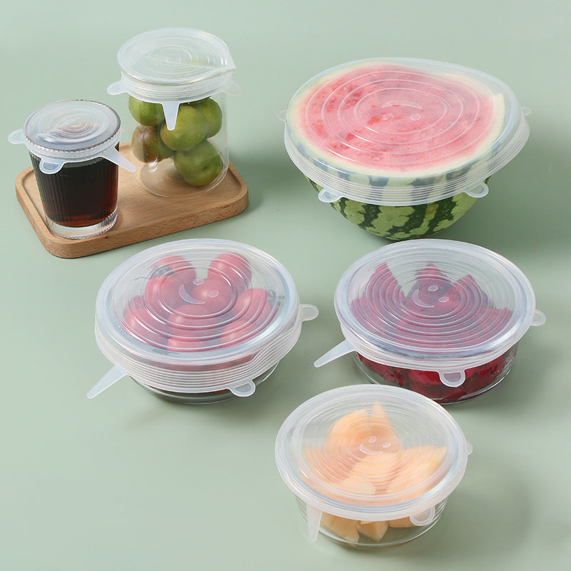 Silicone Stretch Lids 6Pcs Food Grade Microwave Safe Covers