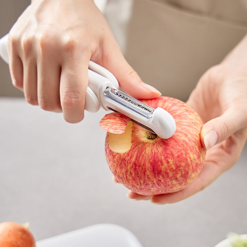 3-in-1 Rotary Paring Knife – Stainless Steel Peeler, Grater & Shredder in One