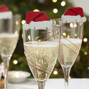 10PcsLot Paper Red Christmas Hat Wine Champagne Tipple Cup Card Christmas Party Table Decor DIY Decorations For Home