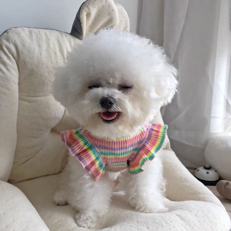 Dog Thin Striped T-Shirt Pet Sling Clothes