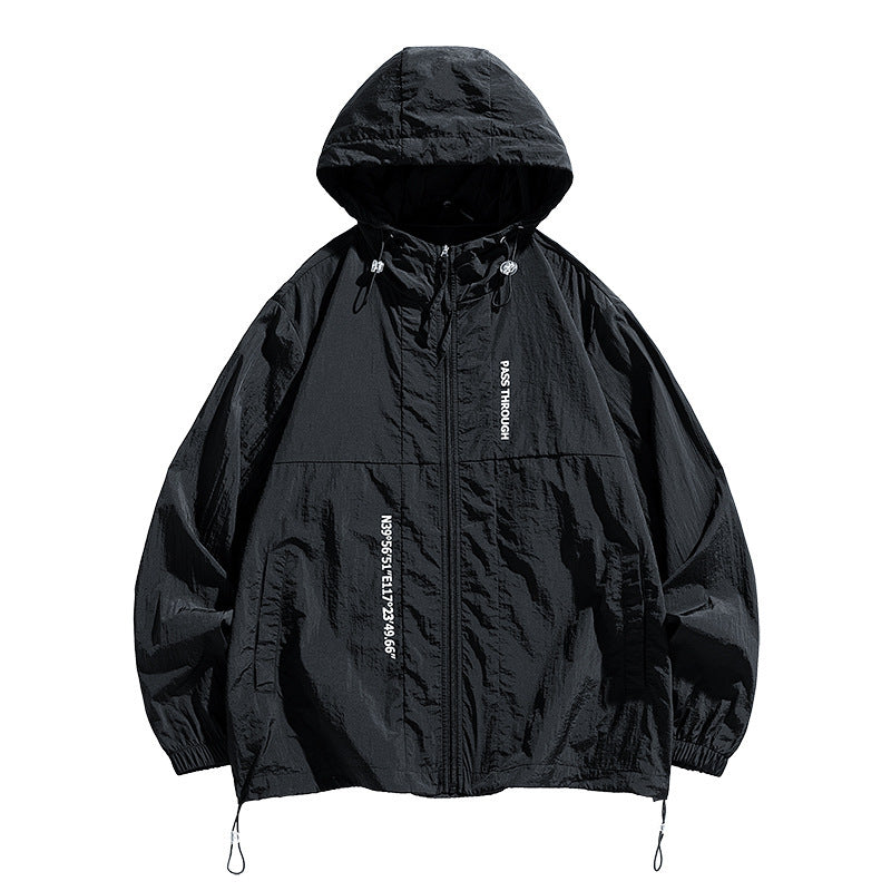 Printed Thin And All-matching UPF50 Sun-protective Clothing Hooded Couple