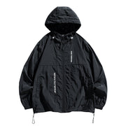 Unisex Hooded Nylon UPF50 Jacket – Printed Regular Fit Outdoor Wear