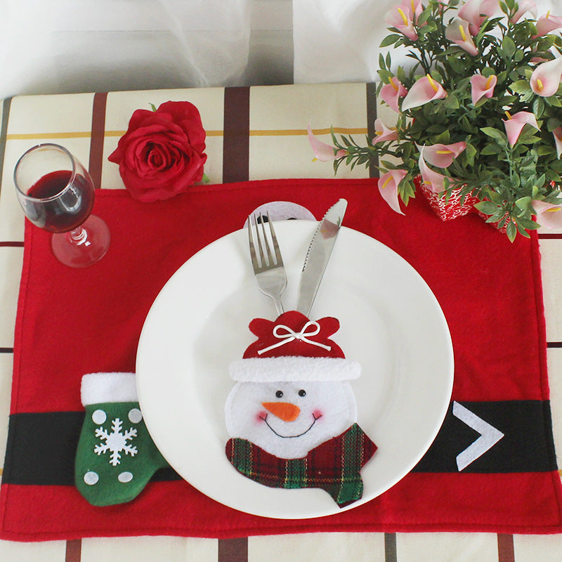 Christmas Cutlery Holder Decorations for Restaurant and Hotel Table Layout