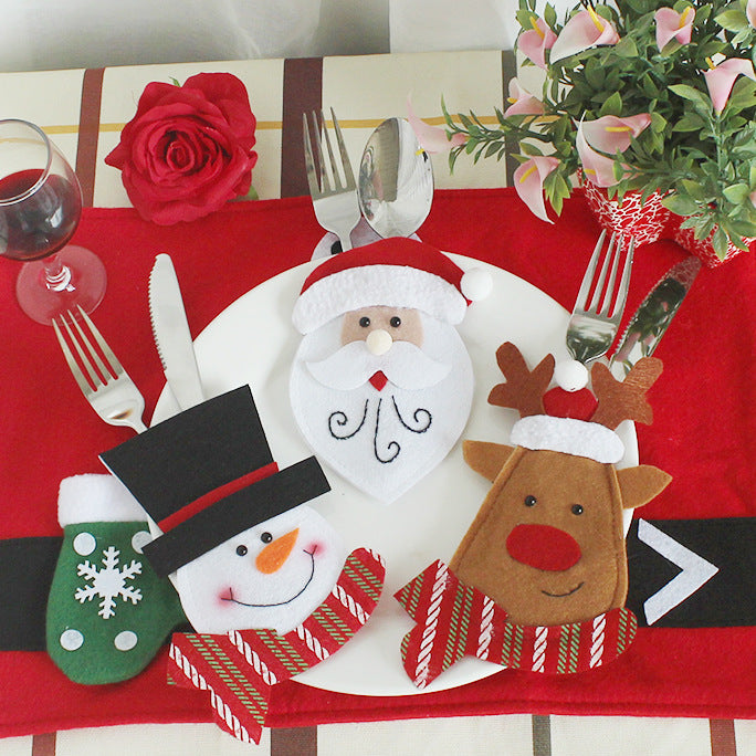 Christmas Cutlery Holder Decorations for Restaurant and Hotel Table Layout