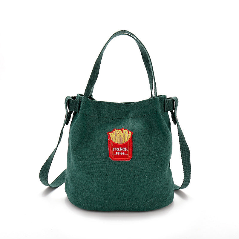 Canvas Shoulder Handbag simple Japan Korea bucket school satchel BAG shopping bag student wind