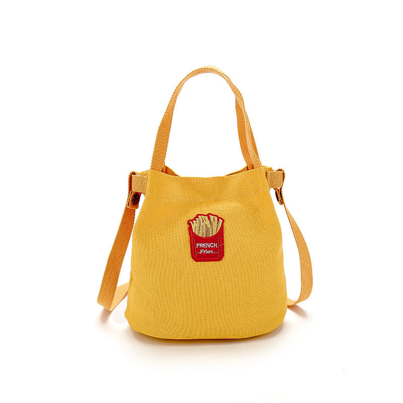 Canvas Shoulder Handbag simple Japan Korea bucket school satchel BAG shopping bag student wind