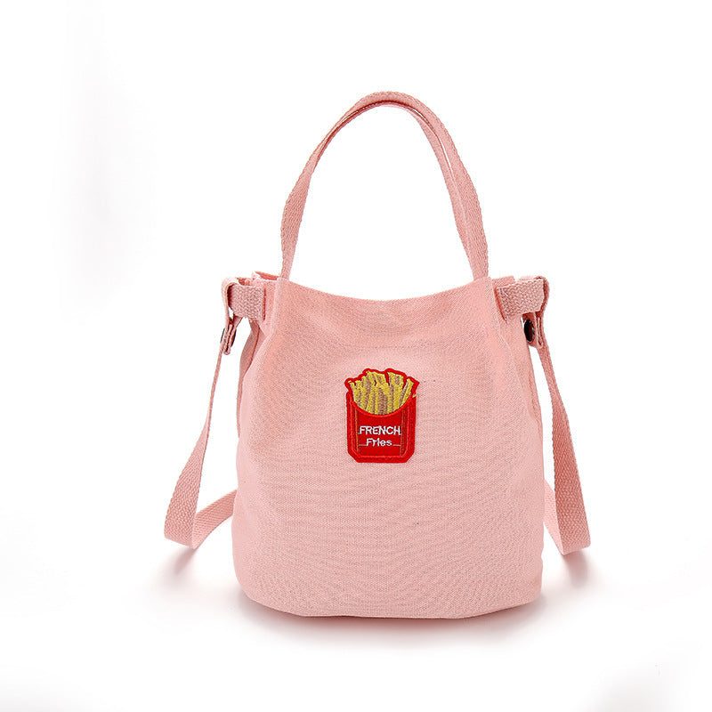 Canvas Shoulder Handbag simple Japan Korea bucket school satchel BAG shopping bag student wind