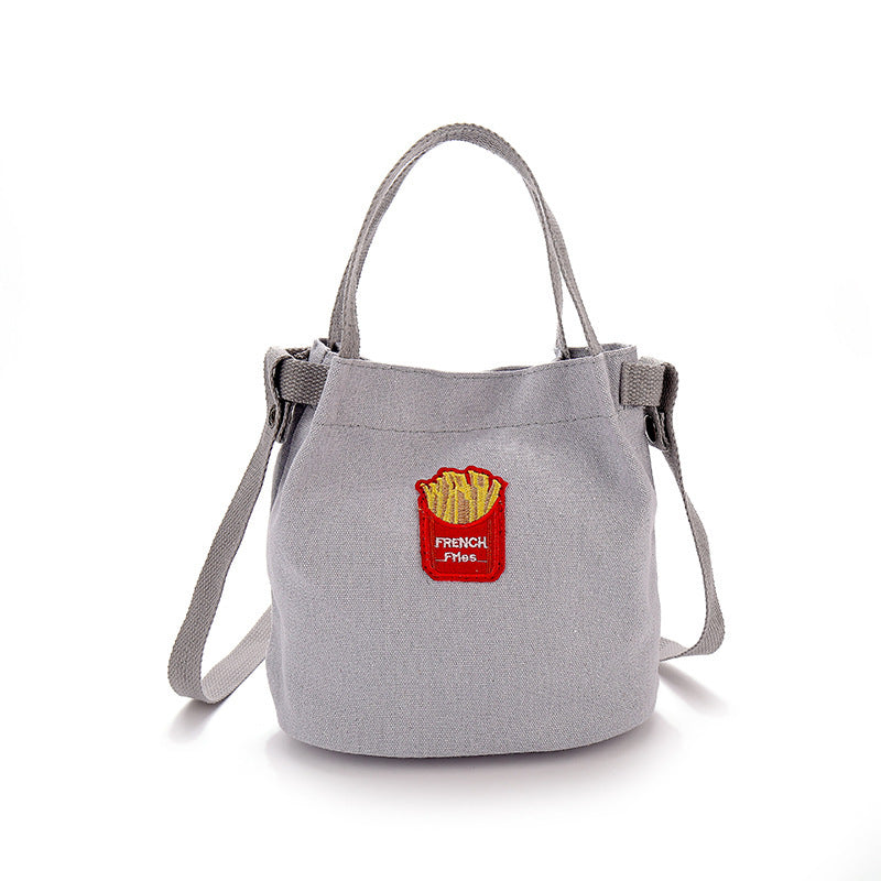 Canvas Shoulder Handbag simple Japan Korea bucket school satchel BAG shopping bag student wind
