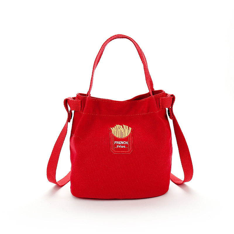 Canvas Shoulder Handbag simple Japan Korea bucket school satchel BAG shopping bag student wind