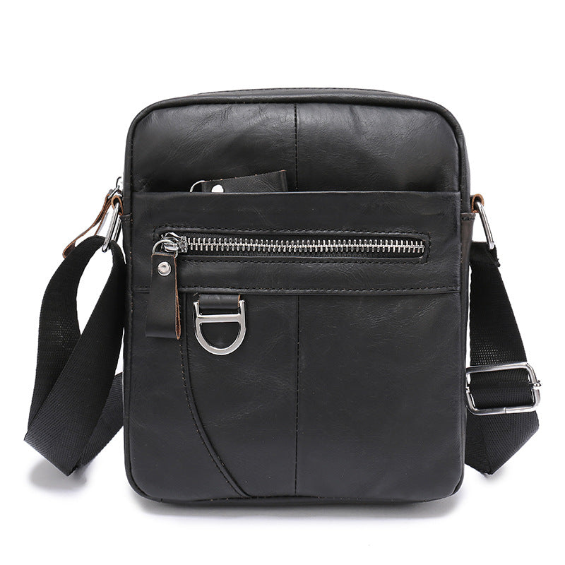 Unisex Retro Messenger Bag Leather Crossbody Solid Cowhide