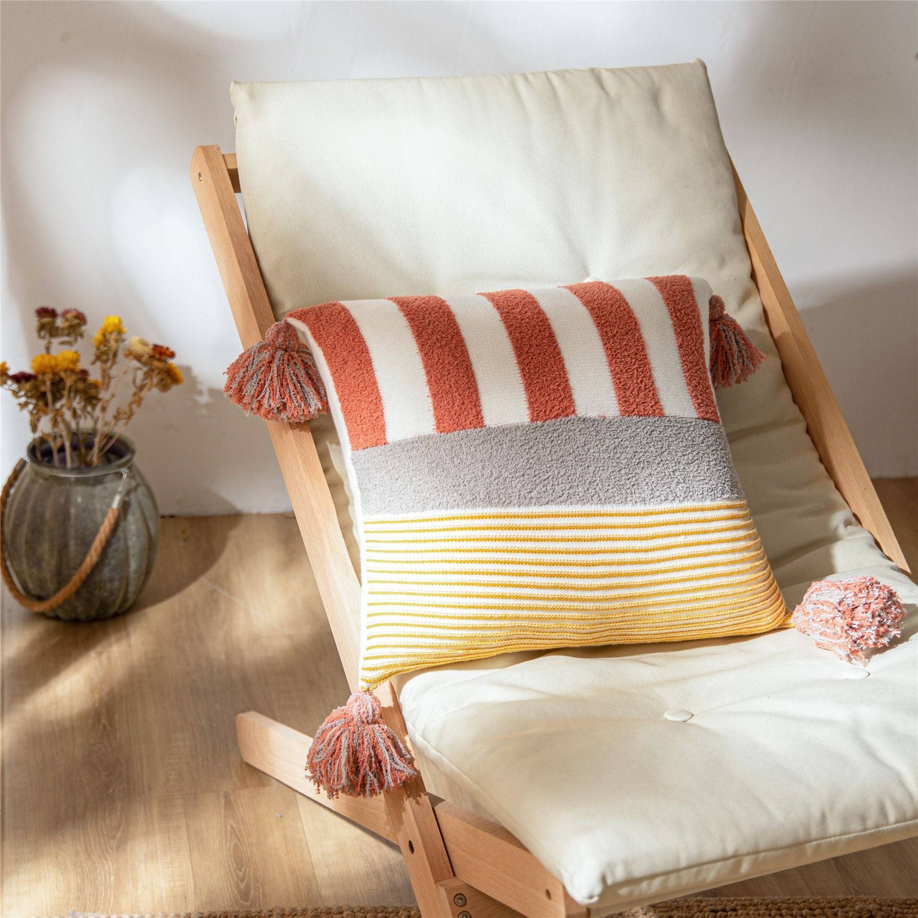 Nordic Style Check Pattern Acrylic Sofa Cushion Cover