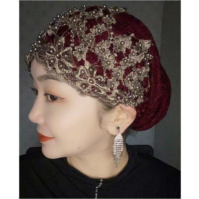 Beaded Cap Scarf Pullover Convenient Toque