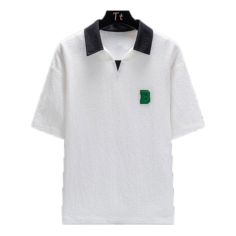 Men's Summer Ice Silk Short Sleeve T-shirt Shorts Set