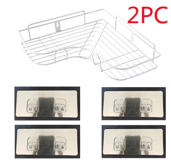 Punch-Free Wall-Mounted Bathroom Storage Rack – Kitchen Corner Shelf with Tripod