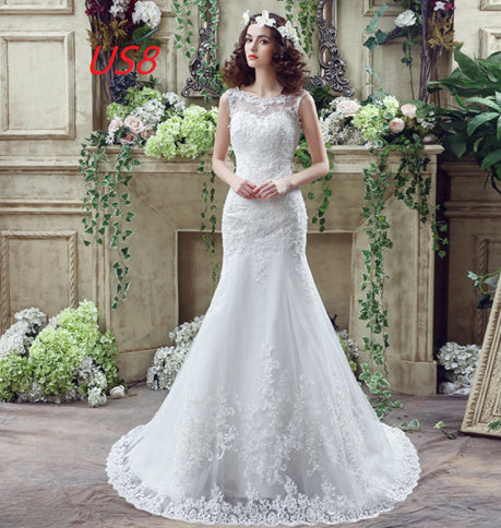 Sexy Lace Mermaid Trailing Wedding Dress for Brides