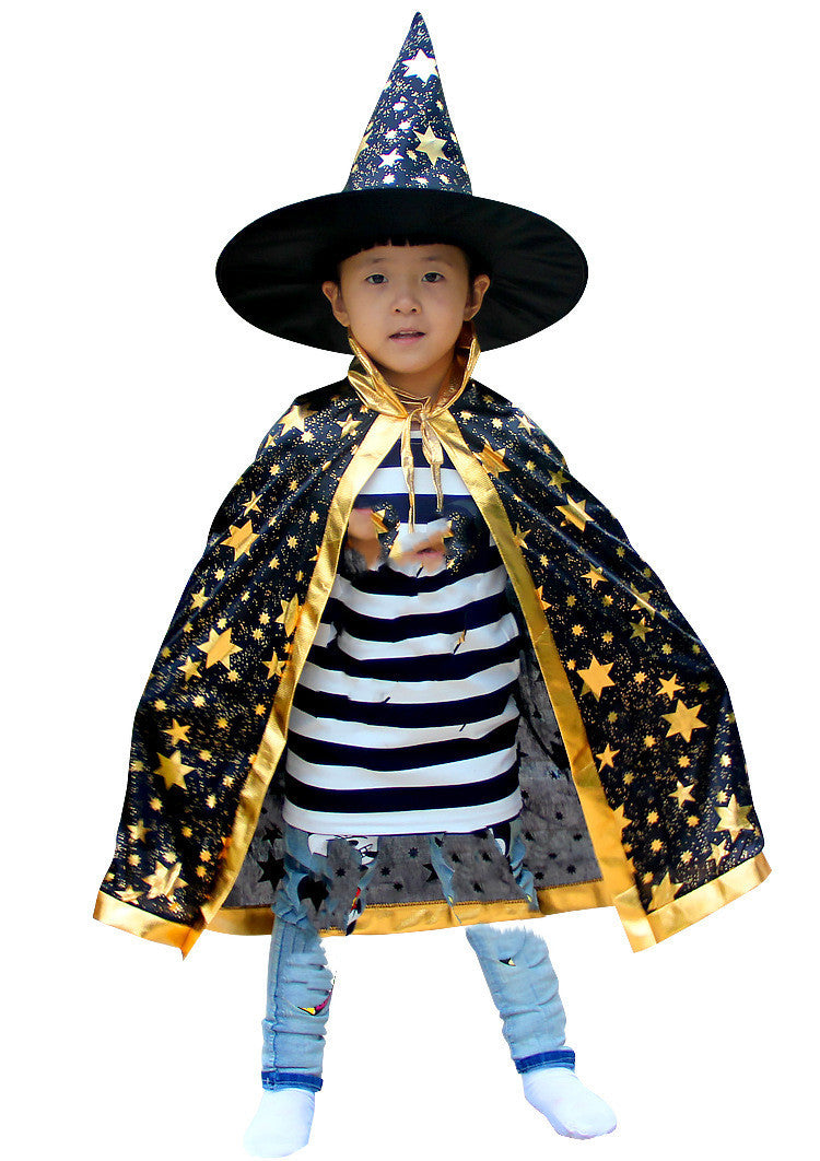 Kids Halloween Cloak – Six Star Hooded Costume for Party and Cosplay