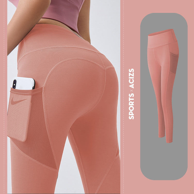 4D Elastic Fabric Women’s Yoga Pants – High Stretch, Quick-Dry, Breathable Fitness Leggings