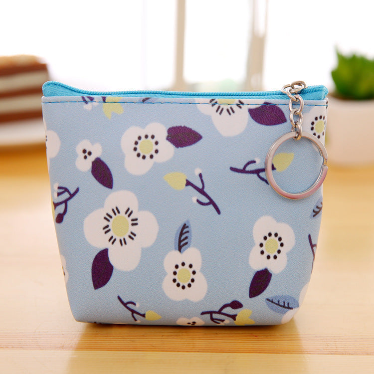PU Leather Floral Coin Purse – Handheld Mini Wallet for Women & Girls