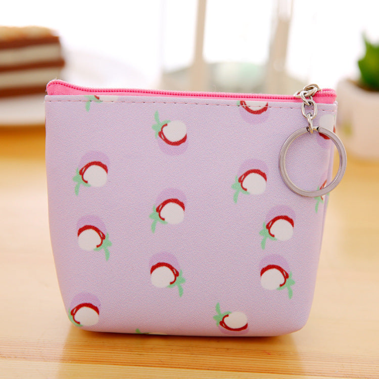 PU Leather Floral Coin Purse – Handheld Mini Wallet for Women & Girls