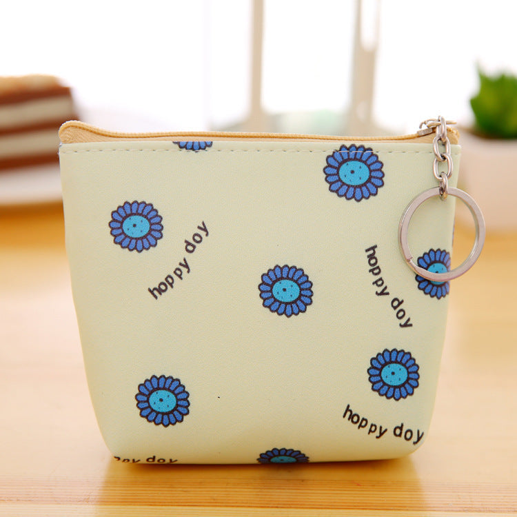 PU Leather Floral Coin Purse – Handheld Mini Wallet for Women & Girls