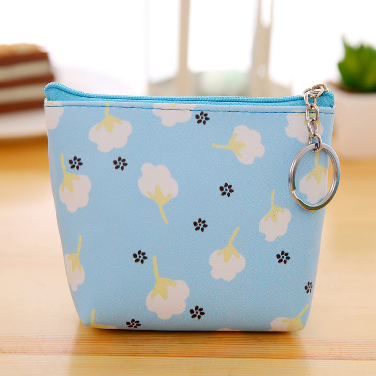 PU Leather Floral Coin Purse – Handheld Mini Wallet for Women & Girls