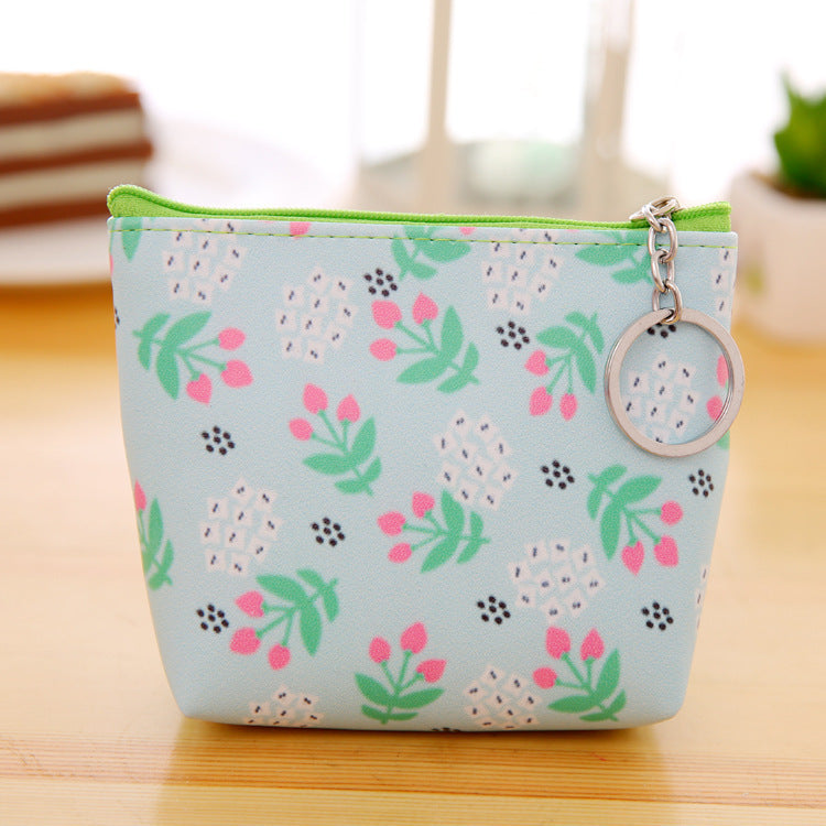 PU Leather Floral Coin Purse – Handheld Mini Wallet for Women & Girls