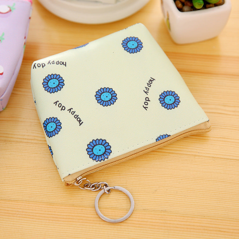 PU Leather Floral Coin Purse – Handheld Mini Wallet for Women & Girls