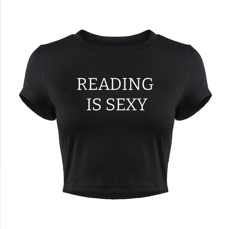 College Student Fashion Crop T-shirt Woman