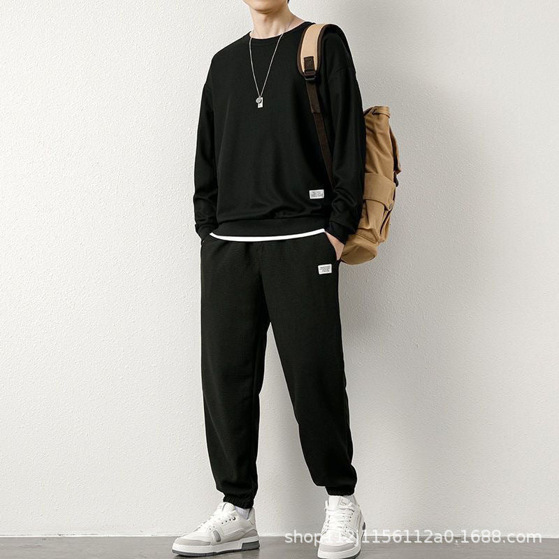 Long-sleeved Sweater Trousers Waffle Leisure Sports Student