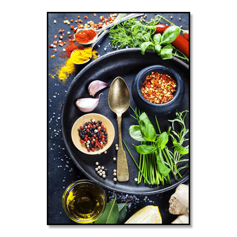Kitchen Wall Art – Vanilla & Spice Themed Canvas Painting for Home & Restaurant Decor