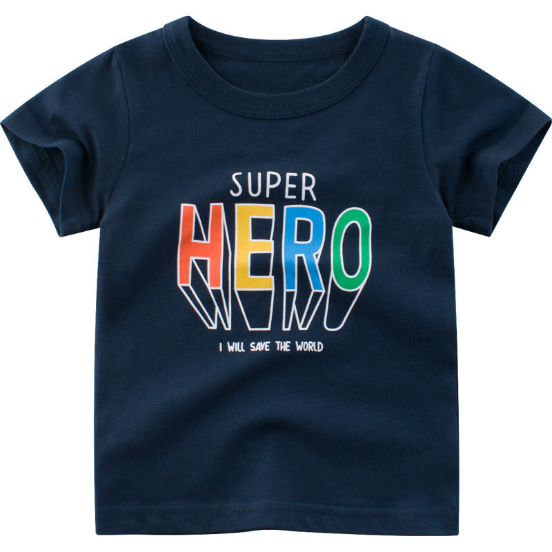 Kids Casual Short Sleeve Tee Soft Cotton Regular Fit