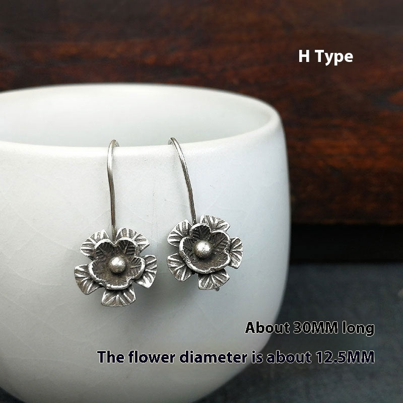 Homemade Sterling Silver Earrings Eardrop Silver Accessories Silver Ear Hook
