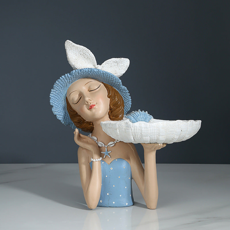 Bouquet Girl Ornament Home Ornament Resin Nordic Light Luxury