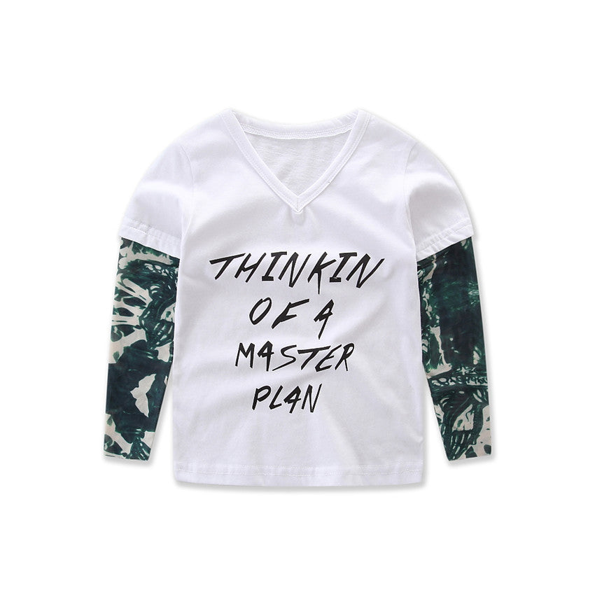 Samgami Baby Cross-border Children's Clothing Spring And Autumn Boys' Suit Trendy Child Fashion Print Top Trousers 2-piece Set