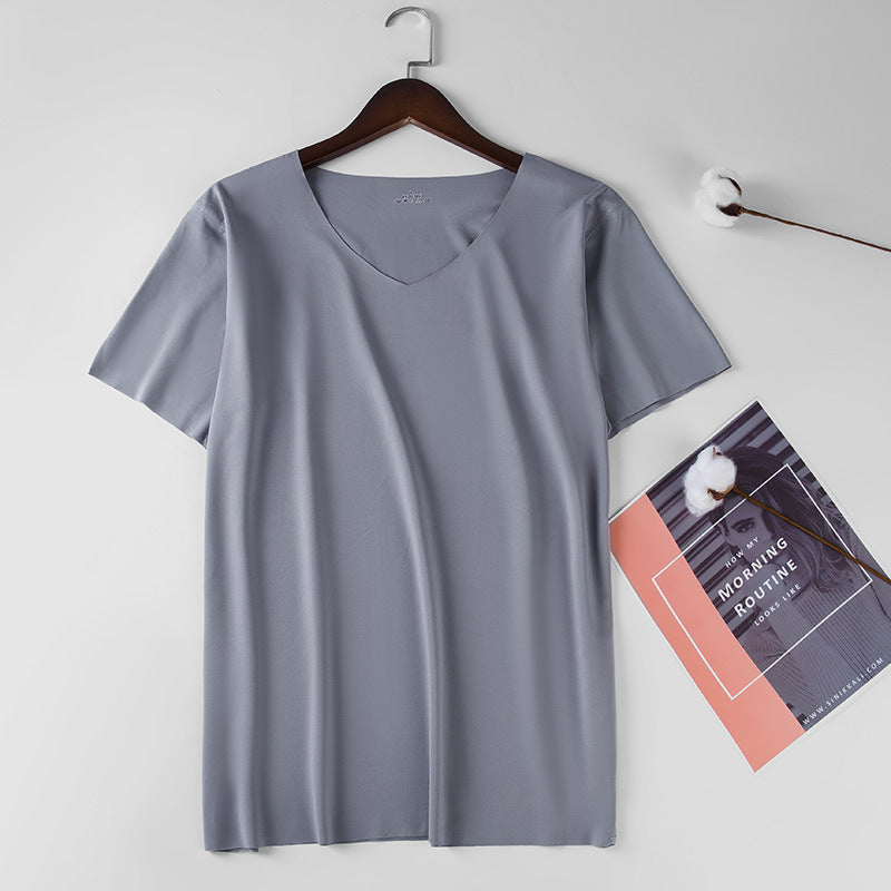 Men's Thin Ice Silk Seamless Short Sleeve T-shirt