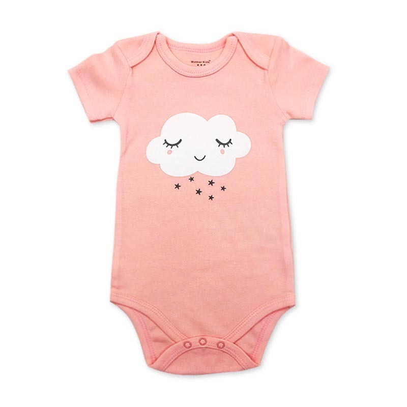 Baby Cotton Short Sleeve Jumpsuit – Infant Toddler Romper