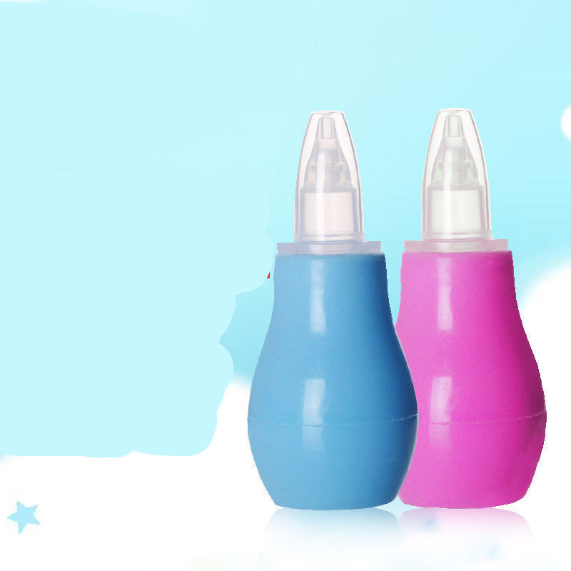 Baby Nasal Aspirator – Soft Silicone Snot Cleaner with Dust Cap (Pink/Blue)