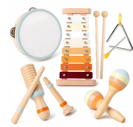 Children's Wooden Orff Musical Instrument Packages Vocal Music Enlightenment Science And Education