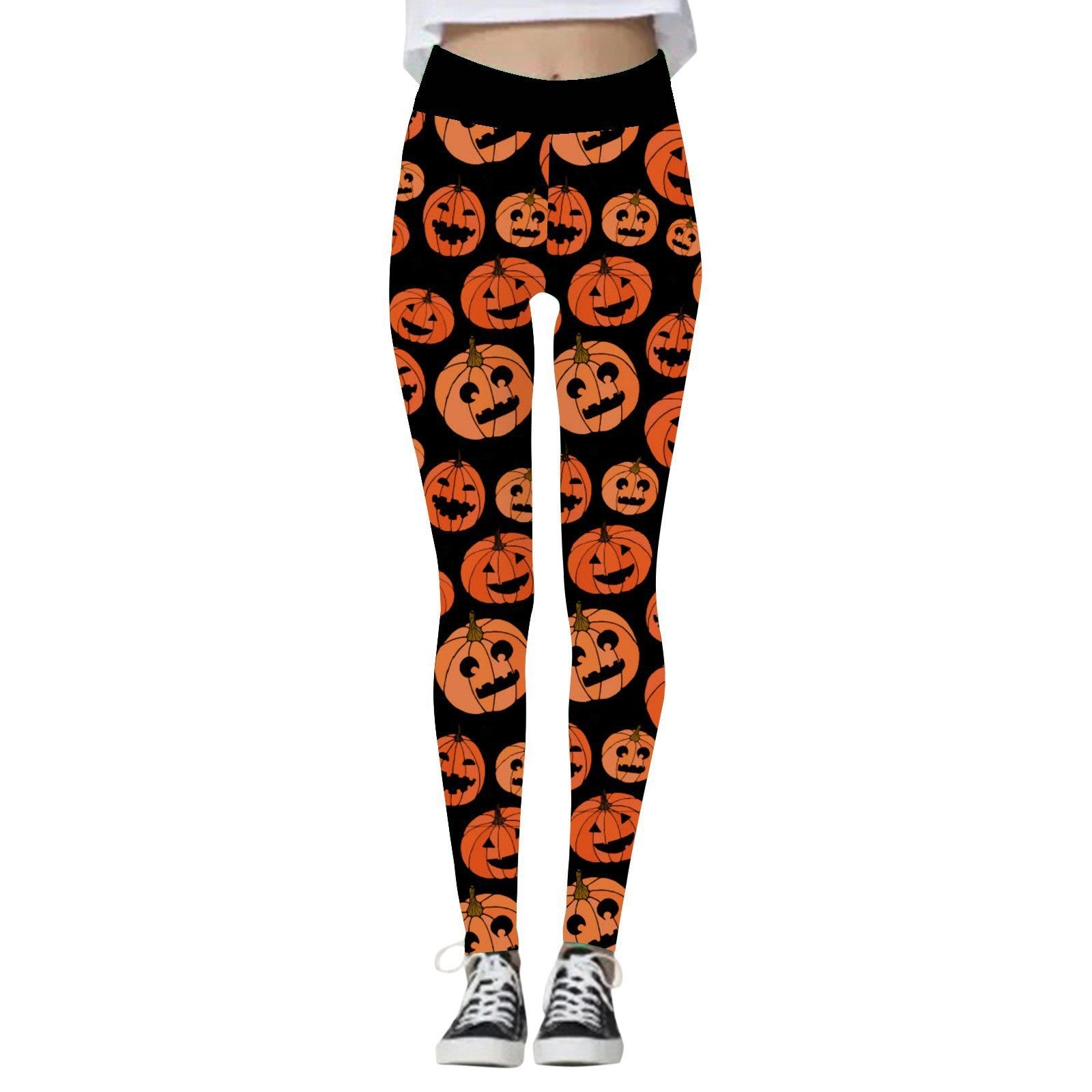 Halloween Women's Yoga Pants Pumpkin Skull
